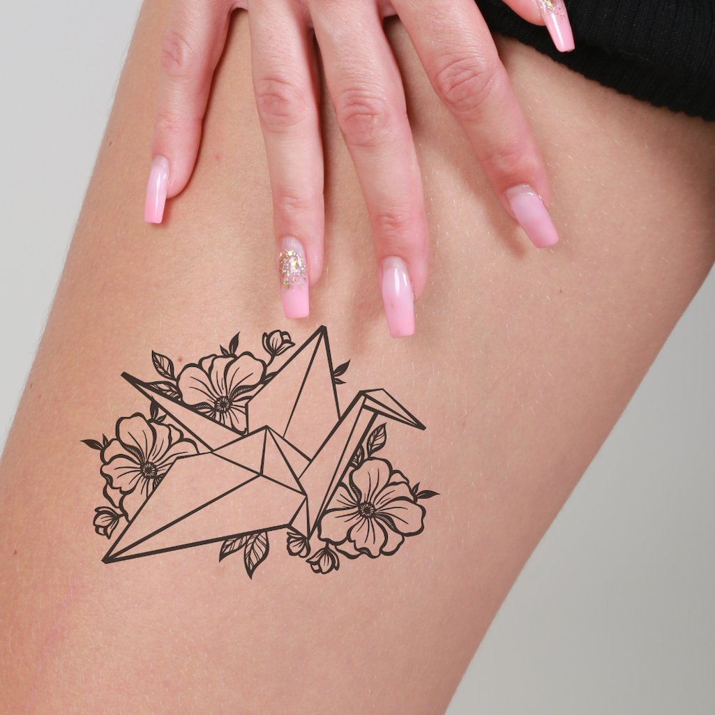 Body Art Decal glitter sparkle temporary tattoo bird lovers swan owl | eBay